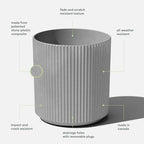Veradek Round Demi Planter Pots for Indoor/Outdoor Garden Use | Made from Plastic - Concrete Mix with Drainage Holes | Perfect for Small to Large Succulent Plants, Flowers, Modern Interior Plants - Image 2