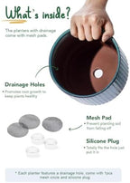 LE TAUCI Ceramic Plant Pots with Drainage Holes, Set of 3, 8+6.7+5.5 Inch Stripe Garden Planter Pots for Outdoor Indoor Plants Flower, Round Succulent Orchid Flower Pot, Reactive Glaze Green - Image 6