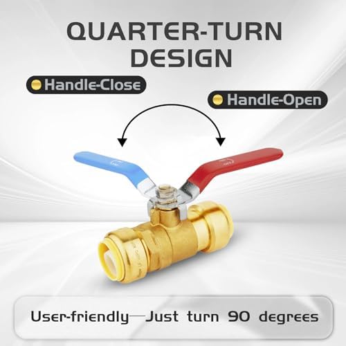 4 PCS Foskan 3/4" Push Fit Ball Valves,1/4" Turn Shut-off Valves - Image 3