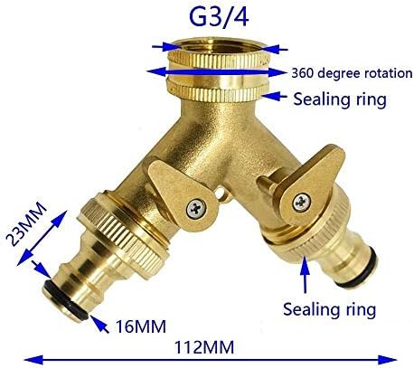 Plumbing Fittings Ball Valve Hose Fitting Brass Garden Tap 2 Way Tap Irrigation Valve Hose Pipe Splitter Quick Connector Adapter Female Thread G3/4 1pcs - Image 2