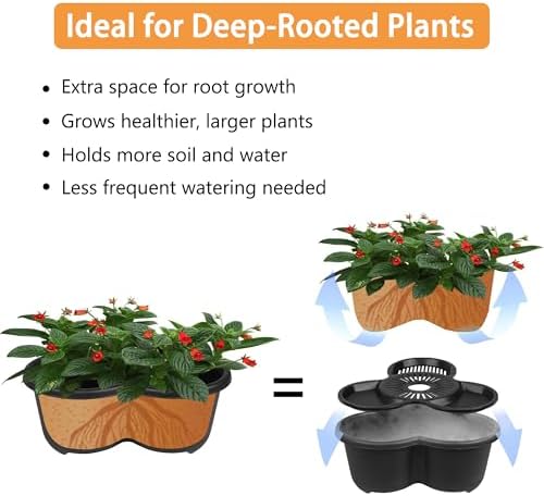 VECELO 7 Tier Vertical Garden Planter, Self Watering Stackable Planters with Wheels for Strawberries, Herbs, Flowers, Vegetables, Black - Image 6