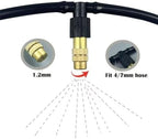 Adjustable Flow Brass Spray Nozzle + Connector Drip Irrigation Nozzle Outdoor Botanical Garden Courtyard Greenhouse Cooling Spray System 50pc Copper Nozzle + 4/7 tee - Image 4