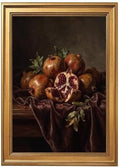 Gold Vintage Framed Pomegranate Still Life Wall Art Classic Fruit Print by Unknown