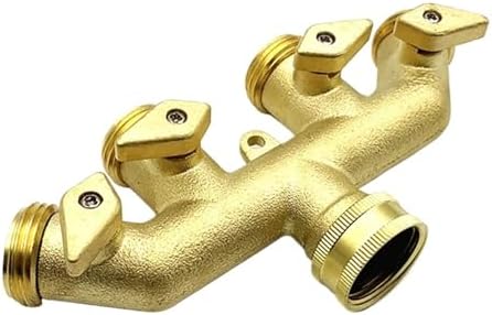 Heavy Duty Brass 4 Way Manifold Garden Hose Splitter Connector Water Tap Adapter 3/4 Inch Gardening Irrigation Faucet(EU) - Image 3