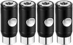 4 Pack 1/4" Npt Industrial Air Coupler Set, High Flow Safety Quick Connect Fittings, 1/4" Female Npt Thread, Push Button Release for Medical, Automation Equipment, Construction by Unknown