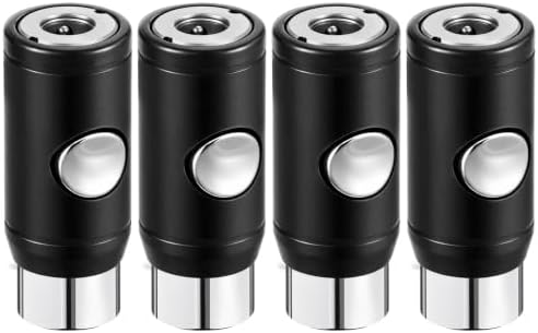 4 Pack 1/4" Npt Industrial Air Coupler Set, High Flow Safety Quick Connect Fittings, 1/4" Female Npt Thread, Push Button Release for Medical, Automation Equipment, Construction by Unknown