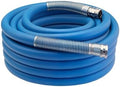 Guitrees 2026 Upgraded Garden Hose 25FT x 5/8", Heavy Duty Rubber Water Hose with Five Layered Braiding, Swivel male and female Nickel-plated Brass Fittings, 1000PSI Burst, 300PSI Working (Blue) by Guitrees