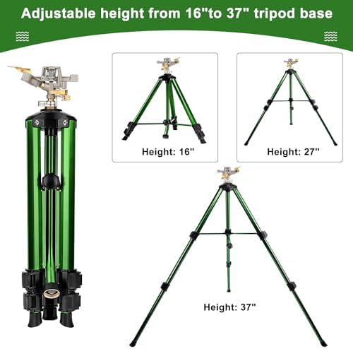 Keten Tripod Sprinkler for Yard, 360° Rotating Garden Sprinklers (2 Pack) - Image 4
