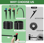 250FT Drip Irrigation System for Garden with 38pcs Adjustable Copper Nozzles & Emitters, Automatic Garden Watering System with 1/2" & 1/4" Tubing for Raised Bed, Yard, Greenhouse, Potted Plants, Lawn - Image 6