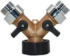 Leak-Proof Pipe Hose Fittings Brass 2-Way Garden Faucet 3/4 Female Thread to 1/2 3/4 Y Irrigation Valve Manifold Quick Connector Garden 1 Set (Color : BSP B) - Image 6