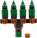 PVC Pipe Fitting Furniture Grade 4 Way Garden Water Tap Adaptor Hose Splitter Quick Connectors Garden Watering Irrigation Supplies 1/4 or 3/8 Inch Hose Connector (Color : Grey, Diameter : 1/2'') by Unknown
