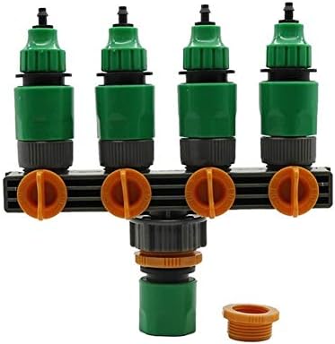 PVC Pipe Fitting Furniture Grade 4 Way Garden Water Tap Adaptor Hose Splitter Quick Connectors Garden Watering Irrigation Supplies 1/4 or 3/8 Inch Hose Connector (Color : Grey, Diameter : 1/2'') by Unknown