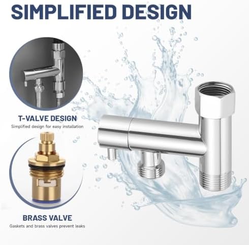 Chrome Handheld Bidet Sprayer Attachment for Toilet, Brass - Image 4