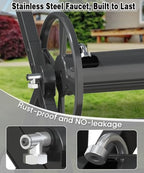Artigarden Garden Hose Reel Cart with Wheels, Outdoor Water Hose Cart Black - Image 7
