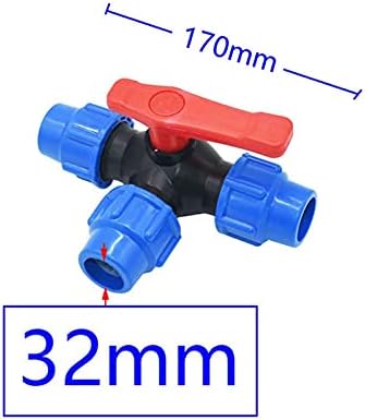 Hose Connector Adapter 20/25/32/40/50/63mm PE Pipe Three-way Quick Connection Valve 3 Way Garden Faucet Plastic Valve T-type Manifold 1Pcs (Color : 50MM) - Image 6