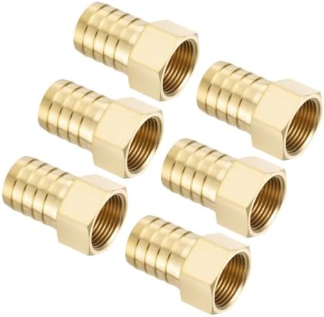 6pcs Brass Hose Barb Fittings 1" Hose Barb to 3/4" NPT Female by Kozelo