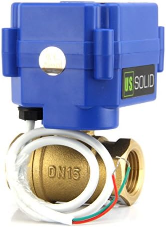 U.S. Solid Motorized Ball Valve – 1/2" Brass Full-Port Ball Valve, Normally Closed, 9–24V AC/DC, 2-Wire Auto Return Setup - Image 3