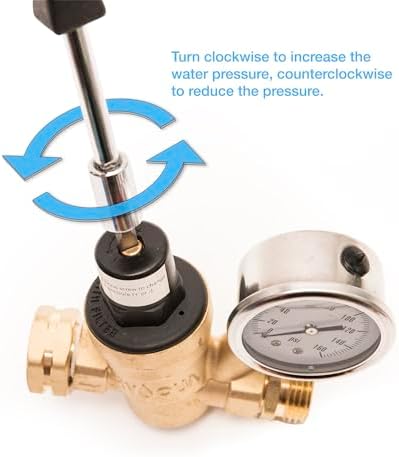 RVAQUA M11-45PSI Adjustable Water Pressure Regulator for RV Camper - Essential RV Accessories with 160 PSI Gauge, Inlet Stainless Screened Filter - Lead-Free Brass RV Water Pressure Reducer - Image 3