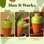 Terracotta Self Watering Planter Insert - Set of 4 Clay Ollas with Slim Bottom for Easy Soil Insertion, Glazed Top, Slow-Release Plant Watering System for Indoor & Outdoor Plants - Image 3