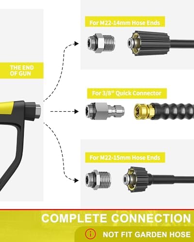 POHIR 5000PSI Pressure Washer Gun with 40'' Wand Extension 5 Nozzle Tips - Image 5