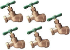 EZ-FLUID PLUMBING 1/2" FIP X 3/4" MHT Male Hose Threaded Hose Connector Hose Bib,Heavy Duty Brass No-Kink Hose Bibb Water Faucet,Outdoor Garden Hoses Spigot Shut Off Valve Hose Facuet Bibs (5 Packs) by EZ-FLUIDPlumbingProducts