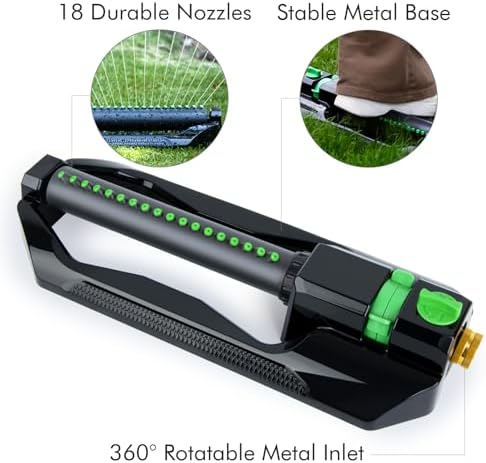 RESTMO 2 Pack Oscillating Sprinkler with Metal Base, Sprinklers for Yard - Image 3