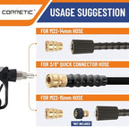 Short Pressure Washer Gun with Swivel,5000 PSI Max, 3/8" Plug & 1/4" Quick Connect Outlet, Power Washer Gun Compatible with Foam Cannon for Car Wash, 5 Spray Nozzle Tips, M22 14mm Fitting - Image 5