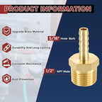 25pcs Brass Hose Barbs Fittings 5/16" Hose Barbs to 1/2" NPT Male - Image 2