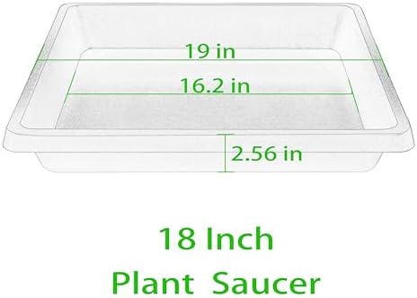 4 Pack Square Plant Saucer 18 Inch, Extra-Deep Large Saucers for Potted Plants, Plastic Plant Trays for Indoors No Holes, Plant Water Catcher Tray, Flower Pot Drip Trays Plant Plate - Image 2