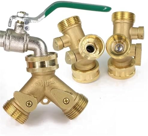 Brass 3/4" Garden Hose Splitter 2-Way Ball Valve Tap Y-Type Watering Connector for Home Outdoor Faucet Tubeing Adapter - Image 2