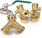 Brass 3/4" Garden Hose Splitter 2-Way Ball Valve Tap Y-Type Watering Connector for Home Outdoor Faucet Tubeing Adapter - Image 2