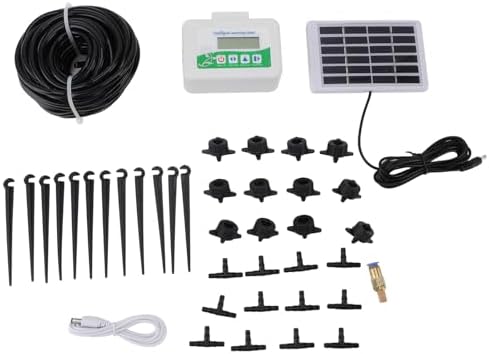 Solar Powered Irrigation System, Automatic Watering Timer, Smart Water Conservation, Customizable Watering Schedule, Garden Sprinkler by QERLONG