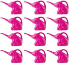 PMU 12Pcs 2-Quart Elephant Watering Can – Durable Plastic Garden Watering Can for Indoor & Outdoor Plants, Easy-Pour Spout, Large Water Pot, Pink by PMU