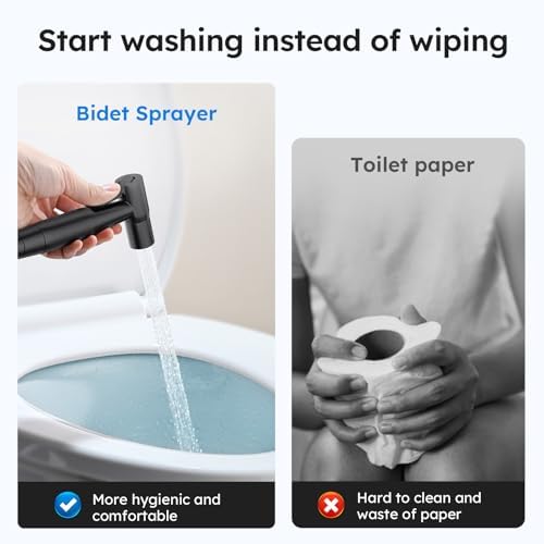 Arofa Black Handheld Bidet Sprayer, Bidet Attachment for Toilet, 2 Pack - Image 2