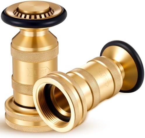 Shimeyao 1" NH/NST 2 Pcs Fire Hose Nozzle Brass Adjustable Jet Fog by Shimeyao