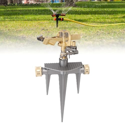 Impact Sprinkler Head on Metal Step Spike, Adjustable Coverage Nozzle on Sturdy Spike Base, 360 Degree Large Area Irrigation Lawn Sprinkler - Image 5