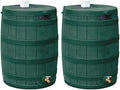 Good Ideas Rain Wizard Water Collection Barrel, 50 Gallon, Green, 2 Pack by GoodIdeas