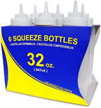 New Star Foodservice Plastic Squeeze Bottles, 32oz, Clear, 6 pk - Image 4