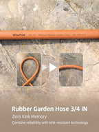 Wiseflow Garden Hose 100FT x 3/4", Heavy Duty Rubber Hose, Water Hose with Five Layered Braiding, Male Female Fittings, 1200PSI Burst, 300PSI Working for Yard, Car Wash, Pets (Orange) - Image 5