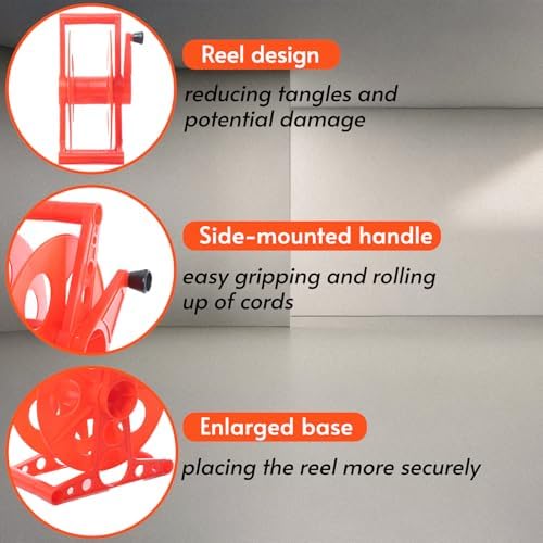 Homeon Wheels Cord Storage Reel with Handle Driven Easy to Use with Carrying Bag - Image 3
