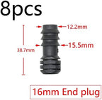 Generic 16mm 20mm 25mm Garden Irrigation Pipe Barb Connector Tee Elbow End Plug PE Pipe Coupler Micro Drip Irrigation Adapter For Garden(Brown) - Image 2