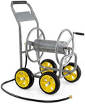 Goplus Garden Hose Reel Cart, 330ft 5/8" or 400ft 1/2" Large Capacity, Heavy-Duty Metal Hose Cart w/4 Wheels, Portable Water Hose Organizer for Outdoor Yard Planting Lawn by Goplus