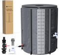 Yesker Collapsible Rain Barrel, 132 Gallon Portable Rainwater Collection System, 550D PVC Water Storage Tank, Rain Catcher with Spigots Filter Overflow Kit, Grey by YESKER