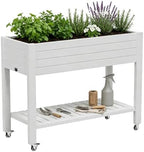 Fancyango Raised Garden Bed with Wheels 33.7" H -Medium Ashen - Image 7