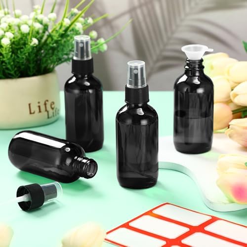 Fumete 36 Pcs 4oz Glass Spray Bottles Fine Mist, Black, Classic - Image 6
