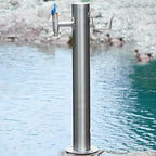 50/86cm Outdoor Faucet Antifreeze Water Column, Freestanding Hose Stand with Tap, Stainless Steel Inner Tube, Weather Resistant Water Feature, Ideal for Garden & Patio Use by Unknown
