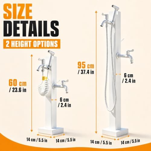 Stainless Steel Vertical Garden Water Column, freestanding Hose Stand with Faucet, Yard Hydrant for Patio Lawn Irrigation Washing(95cm/37.4in) - Image 2