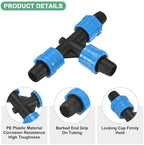 M METERXITY 20-Pack Drip Irrigation Barbed Locking Fittings, for 5/8 Inch(16mm) 3 Way Tee Tubing Irrigation Coupling for Greenhouse/Aquarium/Garden Watering System, Drip Irrigation Parts - Image 2
