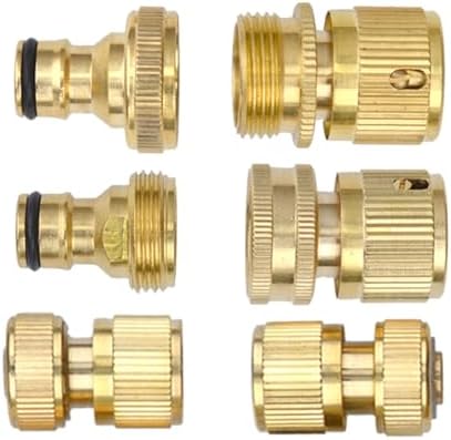 Garden Hose Splitter Heavy Duty Brass 1-2-4 Way Splitter Garden Hose Hexagonal Connector with Grip Shut Off Valves Adapter for Water Tap(2pcs 1 Way EU) - Image 7