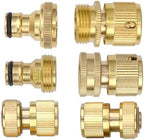 Garden Hose Splitter Heavy Duty Brass 1-2-4 Way Splitter Garden Hose Hexagonal Connector with Grip Shut Off Valves Adapter for Water Tap(Quickconnector USA) - Image 7